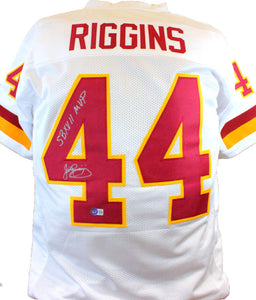 John Riggins Autographed White Pro Style Jersey w/SB MVP- BA W Hologram *Silver