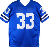 Tony Dorsett Autographed Blue Pro Style STAT Jersey - Beckett W Hologram Auth *R