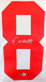 Elijah Moore Autographed White College Style Jersey - Beckett W Hologram *Silver