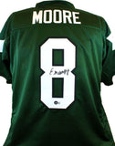 Elijah Moore Autographed Green Pro Style Jersey - Beckett W Hologram *Black