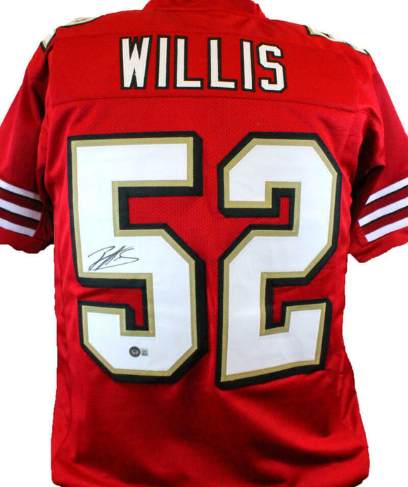 Patrick Willis Autographed Red Pro Style Jersey- Beckett W Hologram *Black