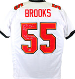 Derrick Brooks Signed White Pro Style Jersey W/ 2 Insc- Beckett W Holo  *Silver