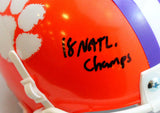 Tee Higgins Autographed Clemson Tigers Schutt Mini Helmet w/Insc- Beckett W Holo