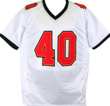 Mike Alstott Autographed White Pro Style Jersey - Beckett W Hologram *Black *4