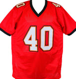 Mike Alstott Autographed Red Pro Style Jersey- Beckett W Hologram *Black