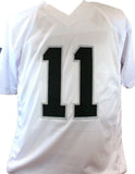 Sebastian Janikowski Autographed White Pro Style Jersey- Beckett W Hologram *L1