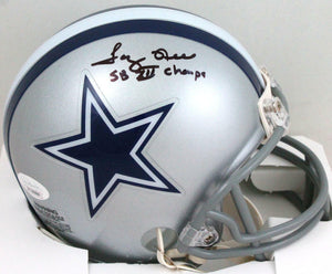 Tony Hill Autographed Dallas Cowboys Mini Helmet W/SB Champs- JSA W Authenticate