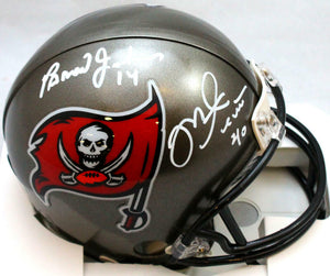 Mike Alstott/ Brad Johnson Signed Tampa Bay Bucs 97-13 TB Mini Helmet- BA W Holo