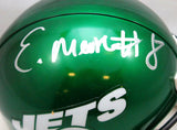 Elijah Moore Autographed New York Jets Mini Helmet- Beckett W Hologram *Silver