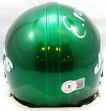 Elijah Moore Autographed New York Jets Mini Helmet- Beckett W Hologram *Silver