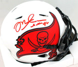 Mike Alstott Autographed Tampa Bay Bucs Lunar Speed Mini Helmet- Beckett W Holo