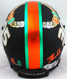 Warren Sapp Signed UM Hurricanes Black Trtd. Mini Helmet w/ Insc -Beckett W Holo