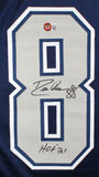 Drew Pearson Autographed Blue Pro Style Jersey w/ HOF- Beckett W Hologram *Black