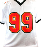 Warren Sapp Autographed White Pro Style Jersey w/4 Insc- Beckett W Hologram *Blk