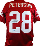 Adrian Peterson Autographed Crimson College Style Jersey- Beckett W Hologram