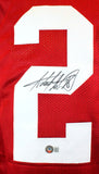 Adrian Peterson Autographed Crimson College Style Jersey- Beckett W Hologram