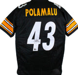 Troy Polamalu Autographed Black Pro Style Jersey - Beckett W Hologram *Black