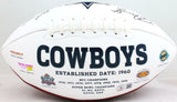 Drew Pearson Tony Hill Signed Cowboys Logo Football w/2 Insc- Beckett W Hologram