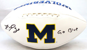 Kwity Paye Signed Michigan Wolverines Logo Football w/ Go Blue-BeckettW Hologram