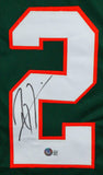 Ray Lewis Autographed Green College Style Jersey-Beckett W Hologram *Black