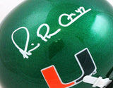 Michael Irvin Signed Miami Hurricanes Green Schutt Mini Helmet-Beckett W Holo