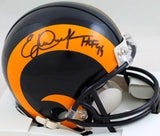 Eric Dickerson Signed LA Rams 81-99 TB Mini Helmet W/HOF- Beckett W Hologram