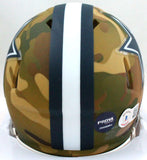 Emmitt Smith Autographed Dallas Cowboys Camo Speed Mini Helmet - Beckett W Holo