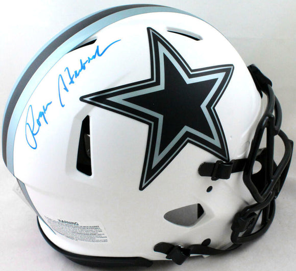 Roger Staubach Signed Cowboys Lunar Speed F/S Authentic Helmet-Beckett W Holo