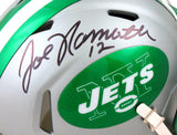 Joe Namath Autographed New York Jets Blaze Speed Mini Helmet-Beckett W Hologram