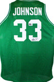 Magic Johnson Autographed Green Jersey-Beckett W Hologram *Black