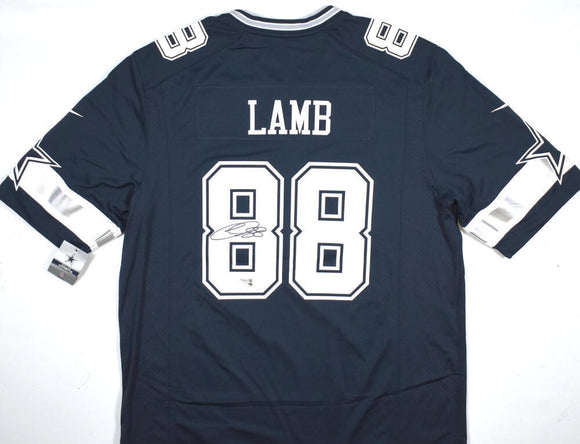 CeeDee Lamb Autographed Cowboys Navy Nike Game Jersey-Fanatics *Black