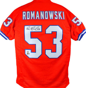 Bill Romanowski Autographed Pro Style Orange Jersey-Beckett Hologram *Black