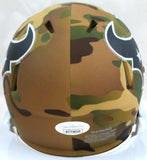 Andre Johnson Autographed Houston Texans Camo Speed Mini Helmet-JSAW Auth *White