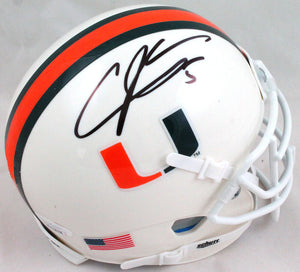 Andre Johnson Signed Miami Hurricanes Schutt Mini Helmet JSA W Auth *Black