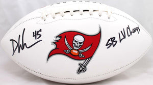 Devin White Autographed Tampa Bay Bucs Logo Football w/SB Champs-Beckett W Holo