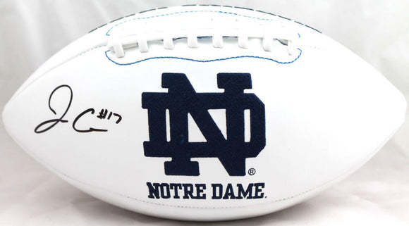 Jack Coan Signed Notre Dame Fighting Irish Logo Football-JSA W *Black