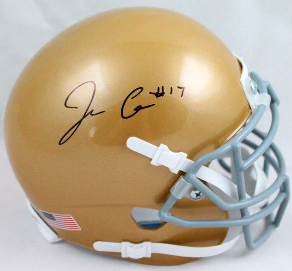 Jack Coan Autographed Notre Dame Schutt Mini Helmet-JSA W *Black