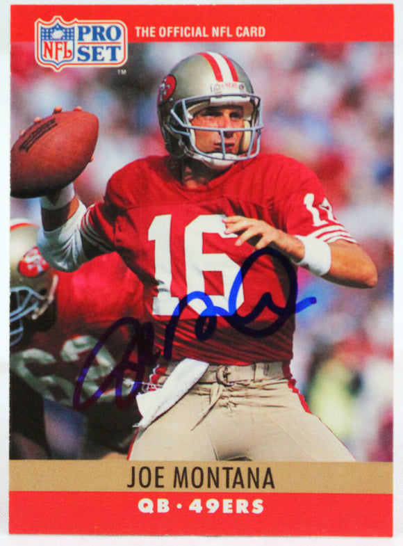 1990 Pro Set #293 Joe Montana SF 49ers Autograph Beckett Witness