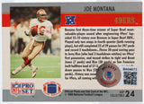 1990 Pro Set #24 Joe Montana 49ers Autograph Beckett Witness