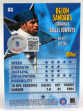 1999 Topps Stars #82 Deion Sanders Dallas Cowboys Autograph Beckett Witness