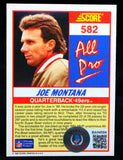 1990 Score All Pro #582 Joe Montana San Francisco 49ers Auto Beckett Witness