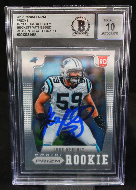 2012 Panini Prizm #279B PRIZMS Luke Kuechly Panthers BAS Autograph 10