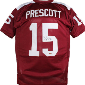 Dak Prescott Autographed Maroon College Style Jersey-Beckett W Hologram *Black