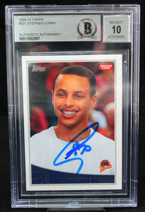 2009 Topps #321 Stephen Curry Golden State Warriors BAS Autograph 10