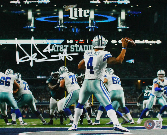 Dak Prescott Autographed Dallas Cowboys 8x10 vs. Eagles Photo-Beckett W Hologram