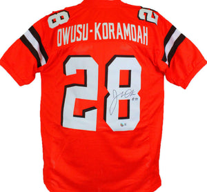 Jeremiah Owusu-Koramoah Autographed Orange Pro Style Jersey-BA W Hologram *8