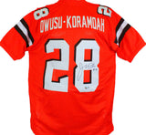 Jeremiah Owusu-Koramoah Autographed Orange Pro Style Jersey-BA W Hologram *8