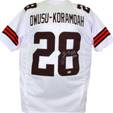 Jeremiah Owusu-Koramoah Autographed White Pro Style Jersey- BA W Hologram *8