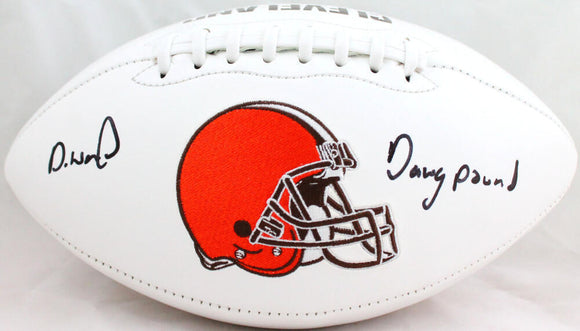 Denzel Ward Autographed Cleveland Browns Logo Football w/Insc.-Beckett W Holo