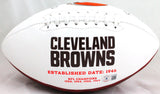 Denzel Ward Autographed Cleveland Browns Logo Football w/Insc.-Beckett W Holo